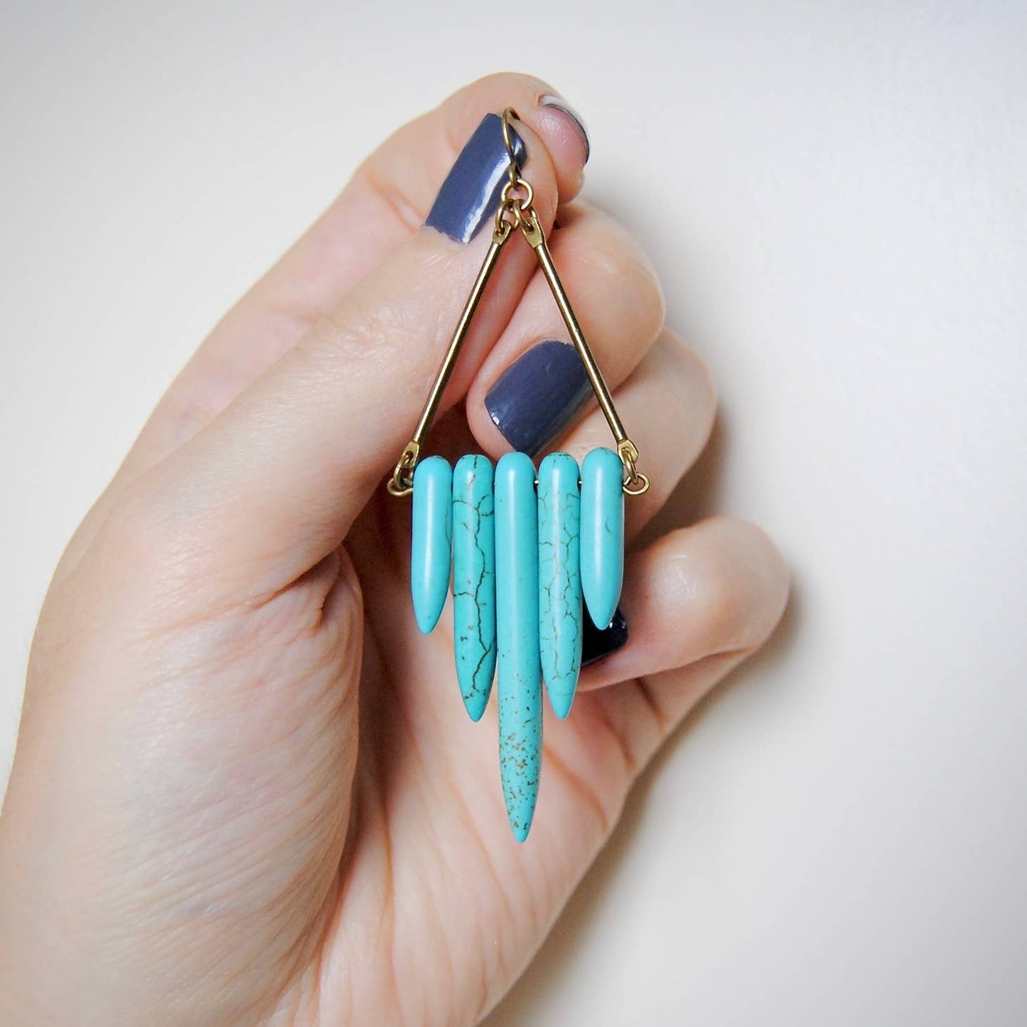 Turquoise Shield Earrings