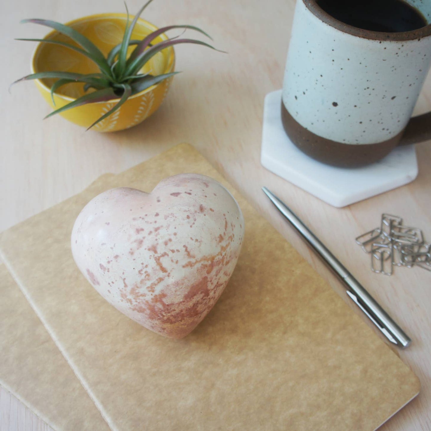 Carved Natural Soapstone Heart