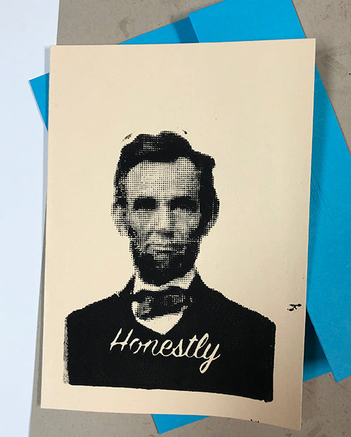 Honestly Abe print card