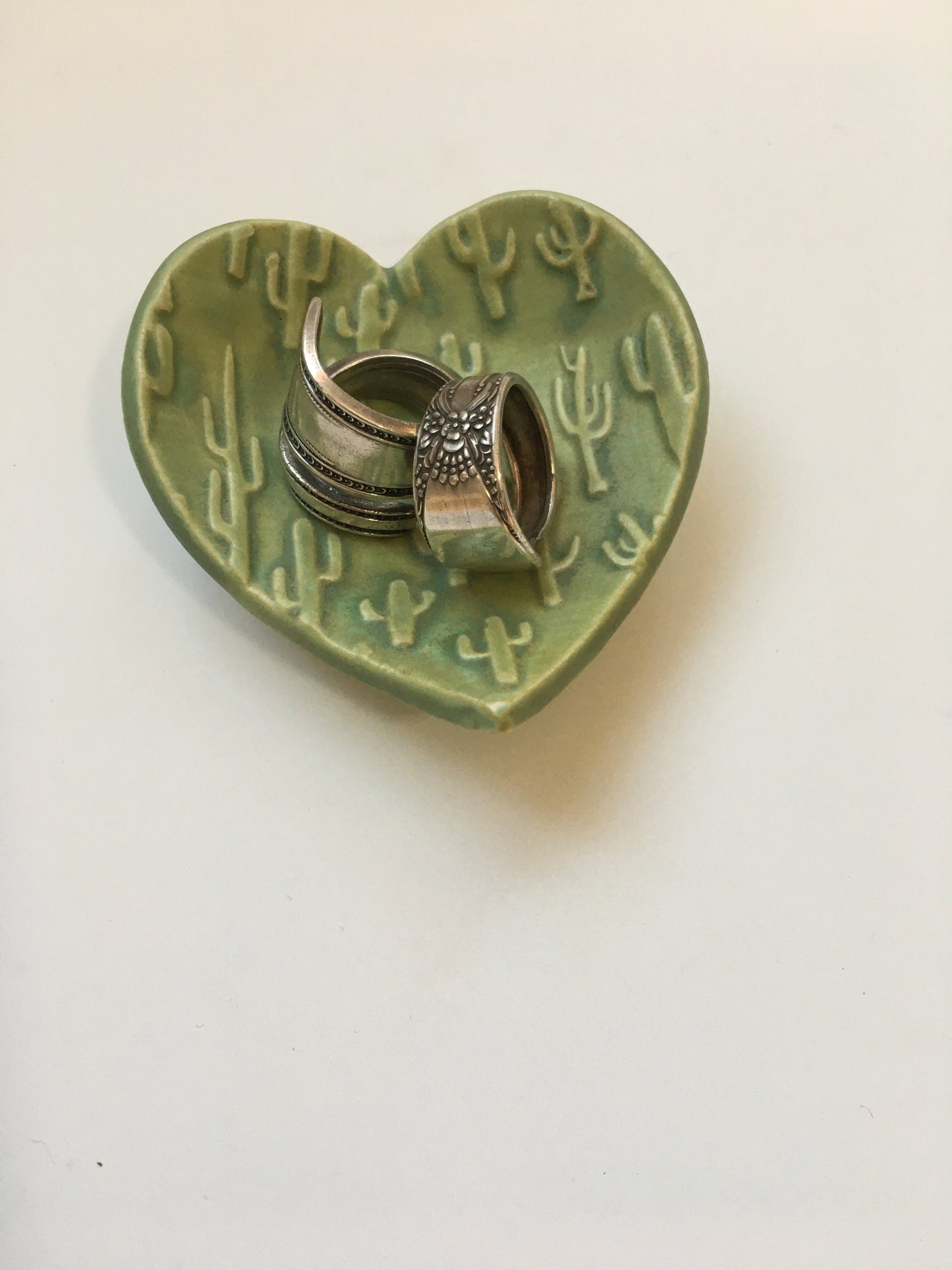 Ceramic Saguaro Heart Ring Dish