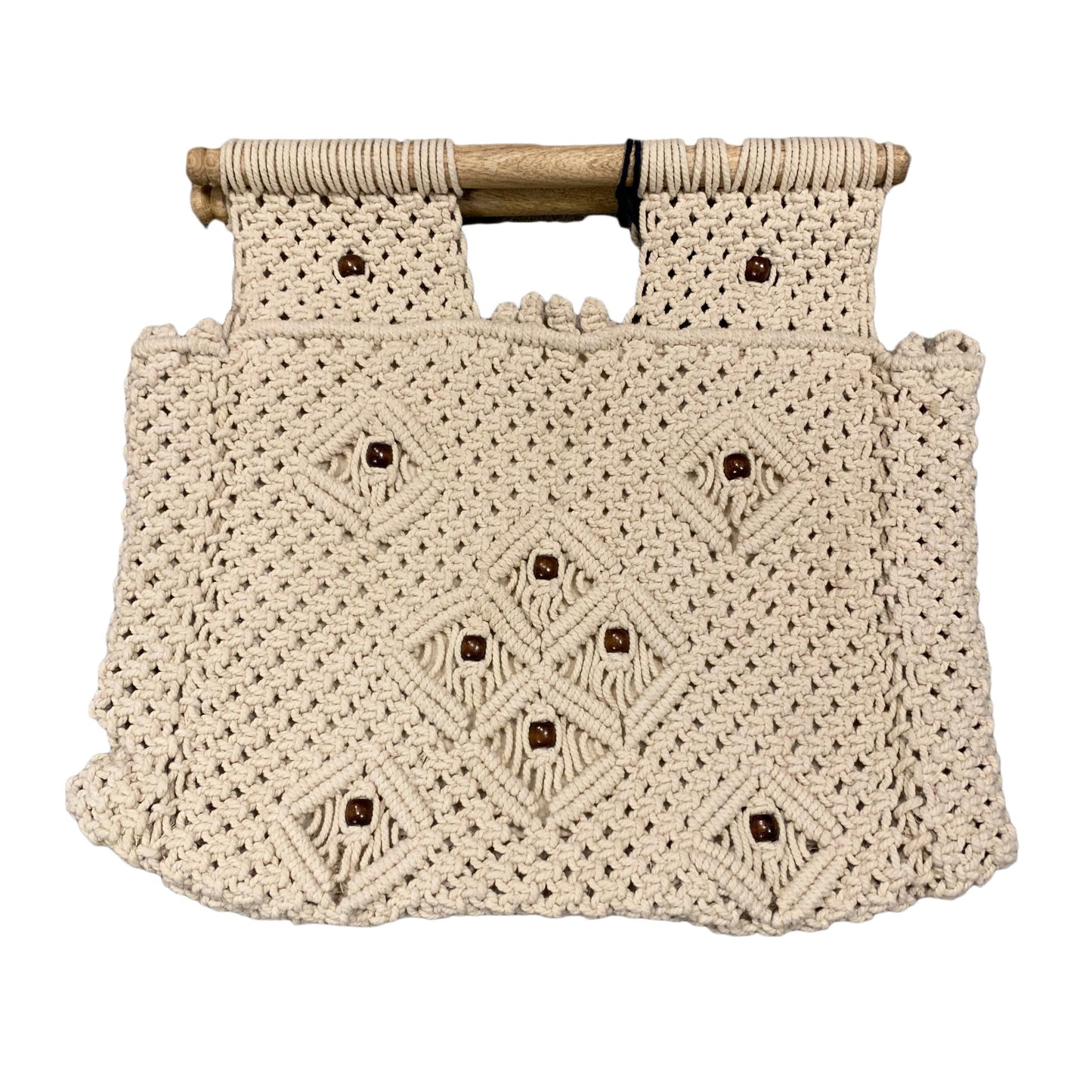 Macrame Shopper Bag with Wooden Handle