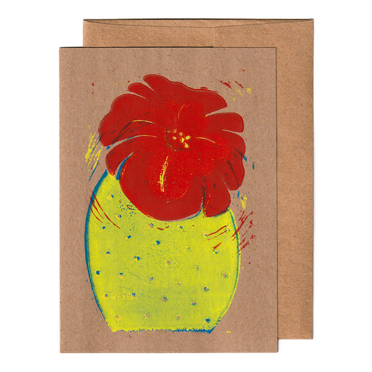 Cactus with Flower Print Card