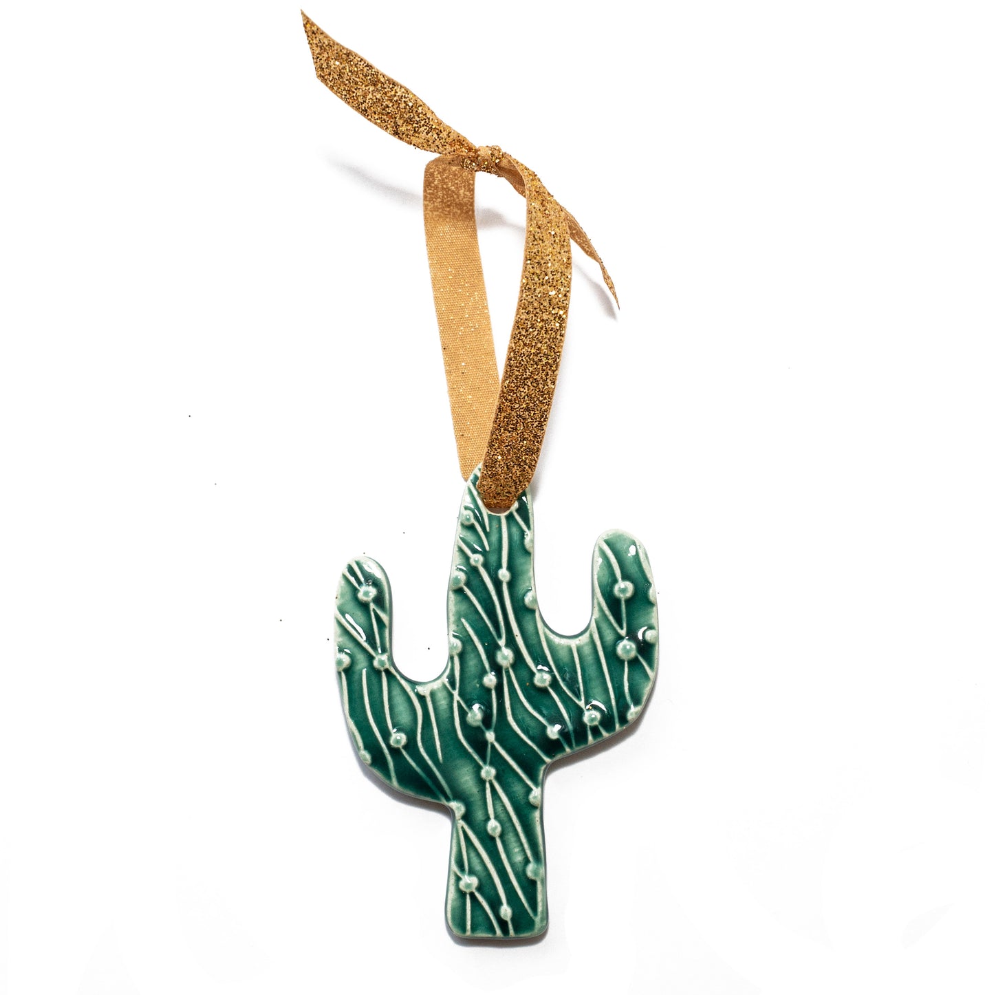 Saguaro ceramic hanging tag ornament