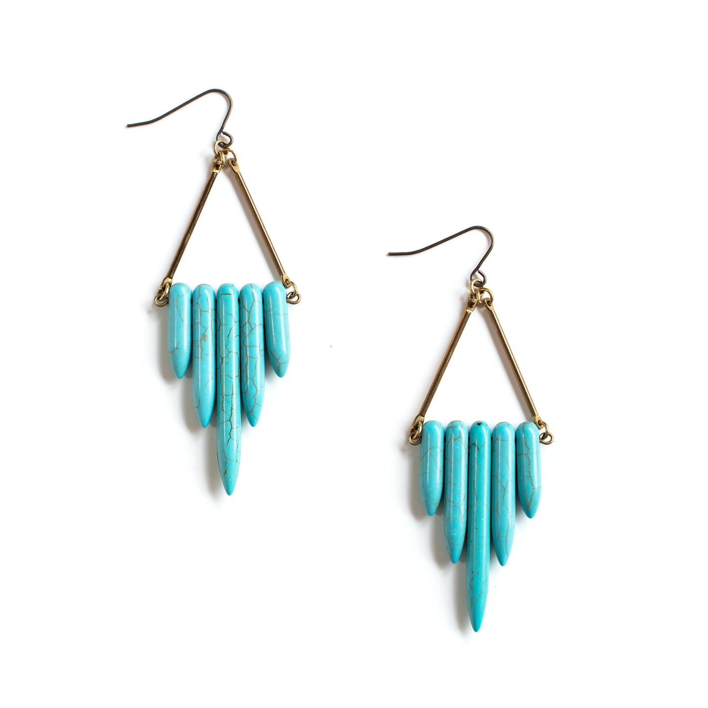 Turquoise Shield Earrings