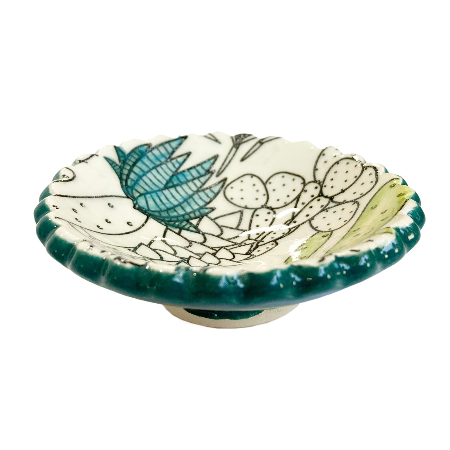 Cactus Pattern Round Ring Dish