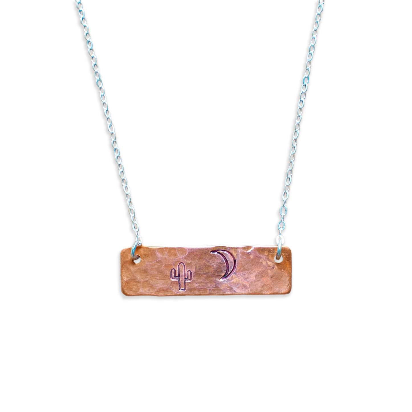 Stamped Copper Bar Necklace