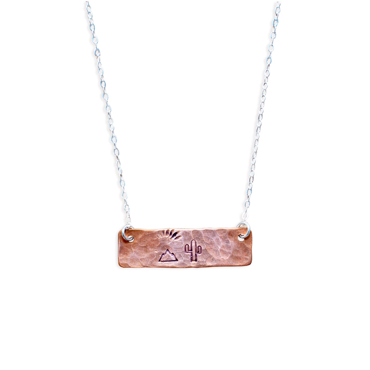 Stamped Copper Bar Necklace