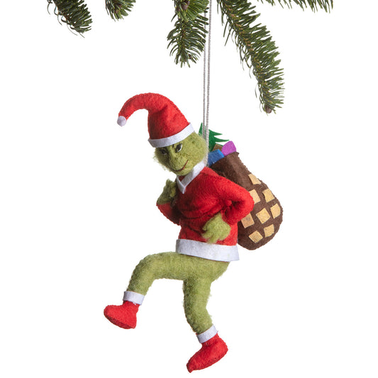 Grinch Santa Ornament