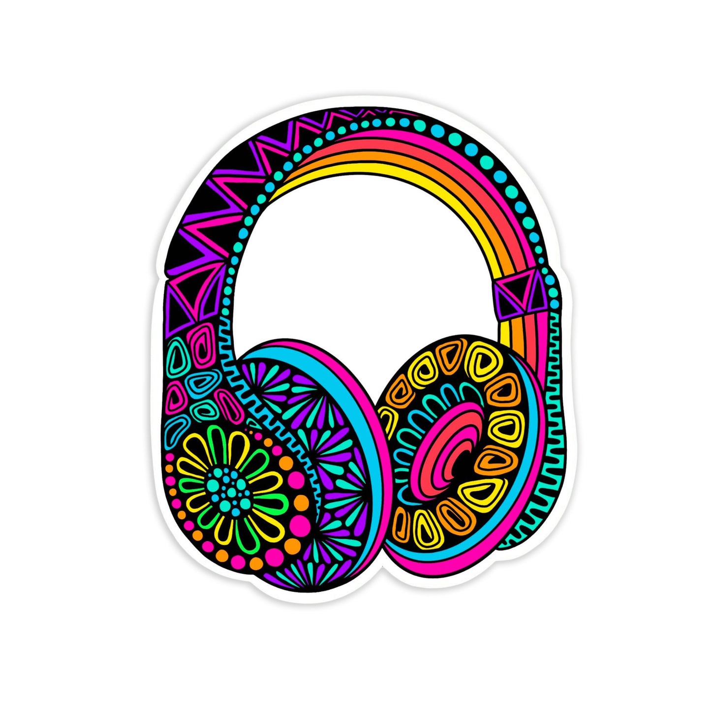 Rainbow Headphone Stickers for Sale